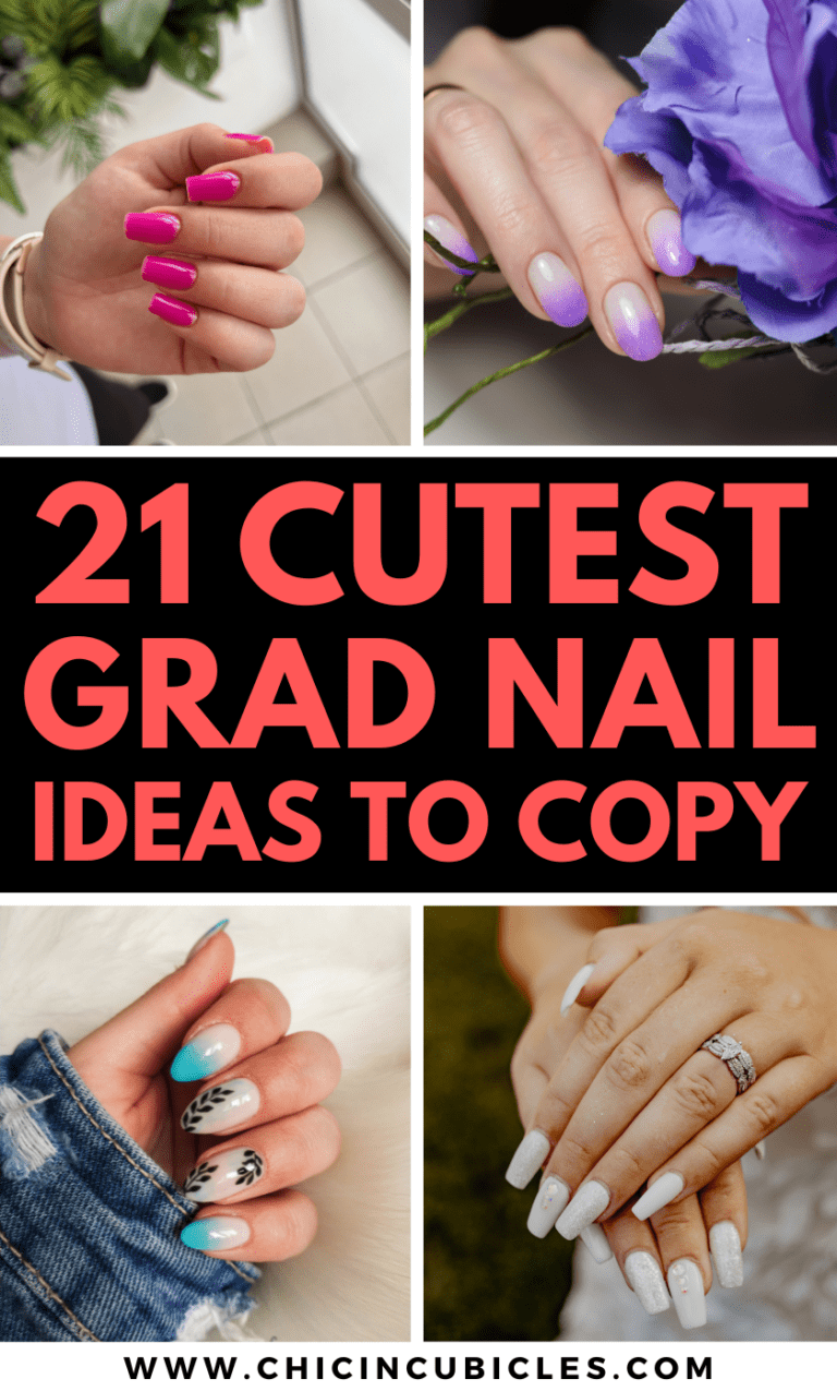 21+ Cutest Grad Nail Ideas To Copy - Chic In Cubicles